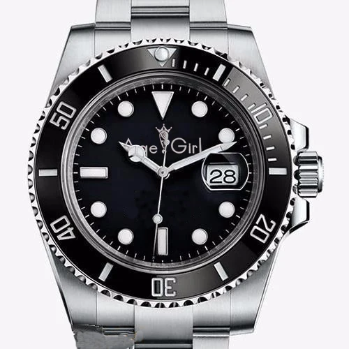 

Luxury Brand New Men's Automatic Mechanical Watches Silver Black Stainless Steel Ceramic Bezel Crystal Sapphire Glass AAA+