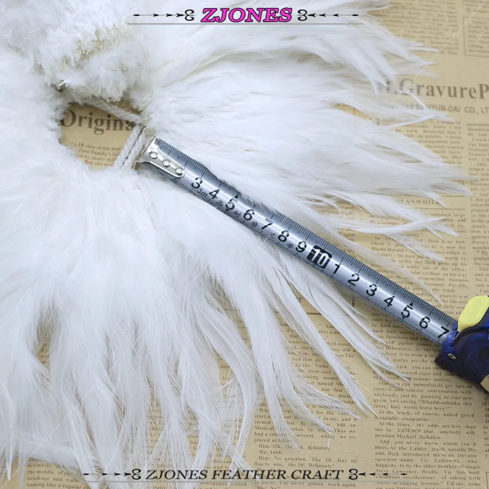 Белый Coque перо петух Седло Hackle Strung 6 8 &quotнатуральная курица отделка из перьев
