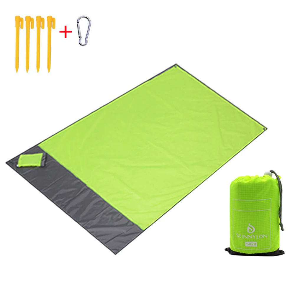Light Green Карманный водонепроницаемый Пляжный коврик для пикника, песочное одеяло, открытый пикник, палатка, складной туристический матрас, кемпинг подстилка, одеяло для пикника - Цвет: Light Green