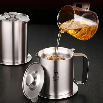 

Oil Filter Pot Kitchen Household Large Capacity Filter Oil Slag Oil Separator Oil Bottle Multi-function Kitchen Filter Pot