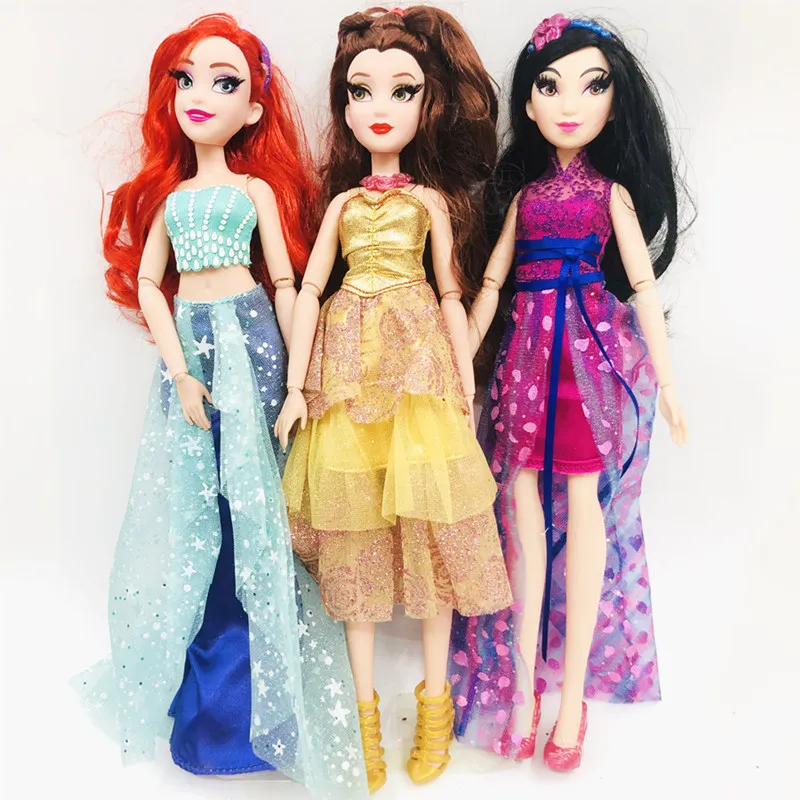 Billige Original Delicate Mermaid Belle Prinzessin Jasmin Prinzessin Aladdin 8 gelenke puppe Prinzessin Puppe spielzeug Schöne puppe Weihnachten Geschenk