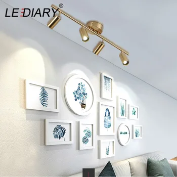 

LEDIARY Rotatable Golden Ceiling Lamp Angle Adjustable Spot Lamp 7W GU10 Spot Bulb Replaceable Simple Style Indoor Lighting