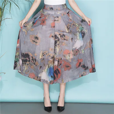 color 2 XXXXL Для женщин широкие штаны Свободные юбки брюки женские Высокая Талия летние штаны для Для женщин тонкие брюки дамы Костюмы - Цвет: color 2