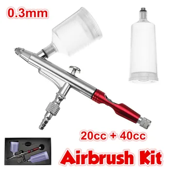 

20cc+40cc Airbrush Spray guns Gravity Feed Double Action Air Brush Tattoos Spray Body Paint Art Nail Craft Cake Tool With Wrench