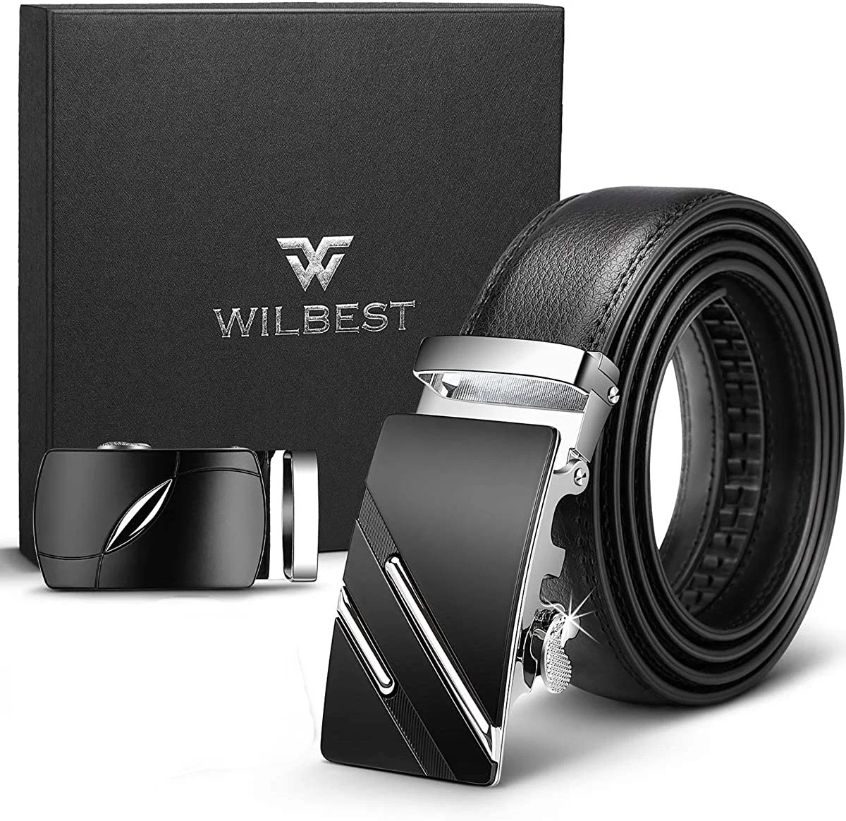 2022 New Genuine Leather Men Belt Black Automatic Ratchet Buckles Male Business Fashion Designer Waistband