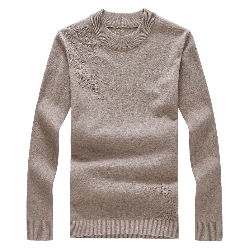 

2019 autumn and winter thickening to increase the main push big goods imitation cashmere sweater solid color mens sweaters