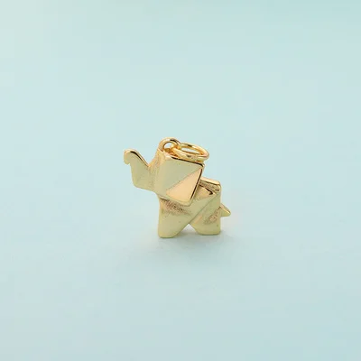 elephant gold 925 Серебряное складное ожерелье оригами в виде сердца, бумажное ожерелье с уткой, динозавр, слон для детей, девочек, женщин, забавное ожерелье - Окраска металла: elephant gold