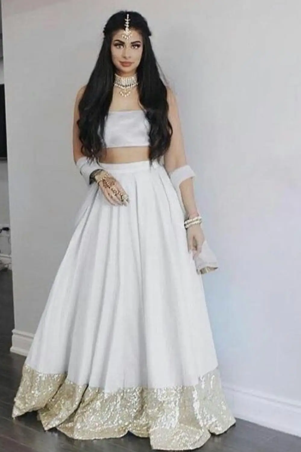 

Robe De Soiree Muslim Evening Dress Two Pieces Evening Gowns Gold Squins formal dresses With Sleeves Gorgeous Arabic Dubai
