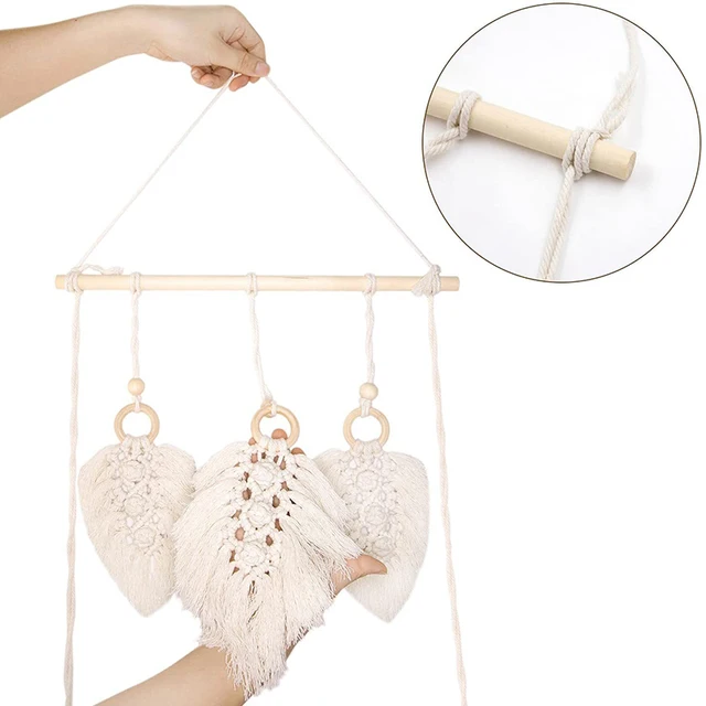 Pamutkötél Kalap Falfüggő Boho Állvány 10 Klipek A Kijelző Kupak Tartójának Kézzel Készített Szövött Női Tároló Fogas - Image 2