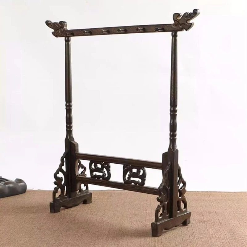 Traditional Chinese Brush Holder Calligraphy Pen Holder Stand 12 Hook Chicken-wing Wood Brush Stand Hanging Pen calligraphy pen holders