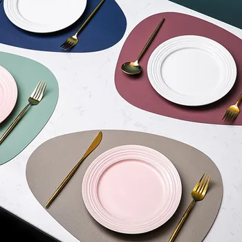 

Luxury Placemat Coaster Set Soft PVC Leather Dinner Table Mat Waterproof Heat Insulation Non-Slip Tableware Pad Home Decor Gift