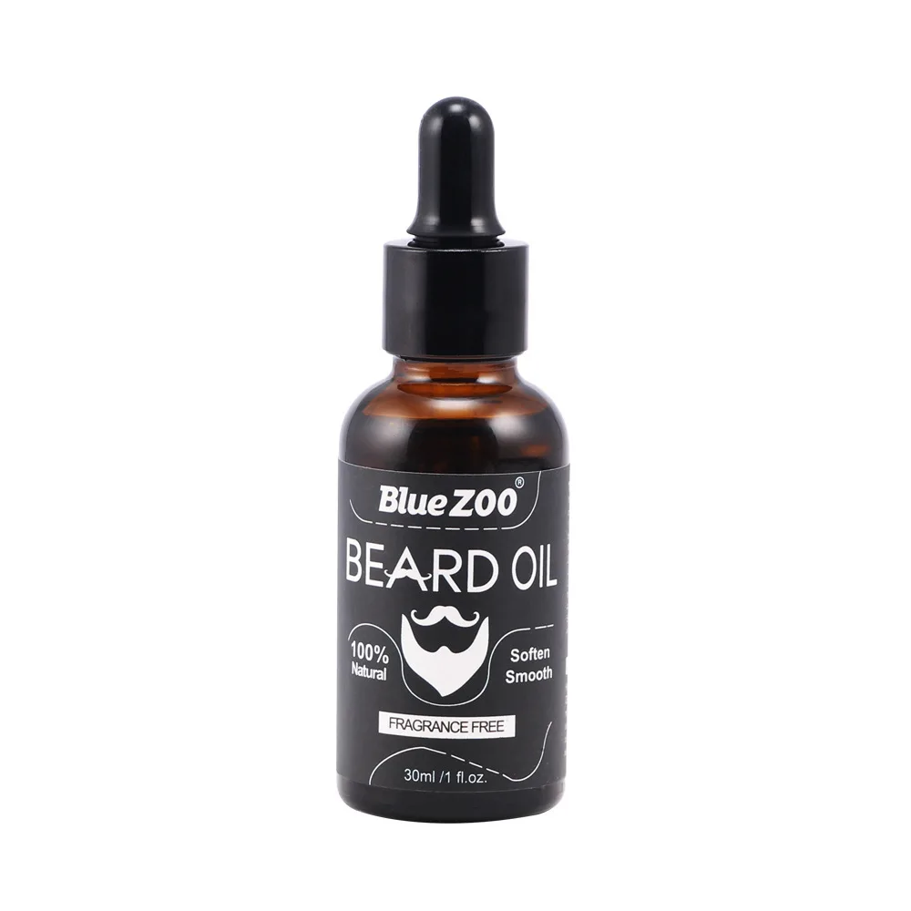 30ml bluezoo Beard Wax Beard Oil Tasteless Sandalwood Orange Eucalyptus 4 Taste Gift for Men Hot Selling