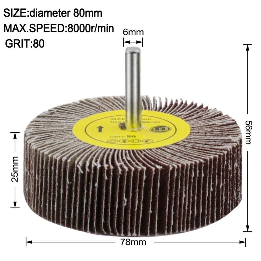 60 Grit 80mm Flap Wheel Disc Abrasive Sanding Pads For Drills 6mm Shank 60 Grit 80mm Flap Wheel Disc Abrasive Sanding Pads For Drills 6mm Shank