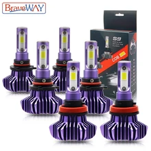 BraveWay светодиодный лампы для авто светодиодный лед лампы H4 H7 H11 светодиодный головной светильник 9005 9006 hb3 hb4 фары 12000LM 6500K 80Вт 12В Автомобильный светильник(светодиодный
