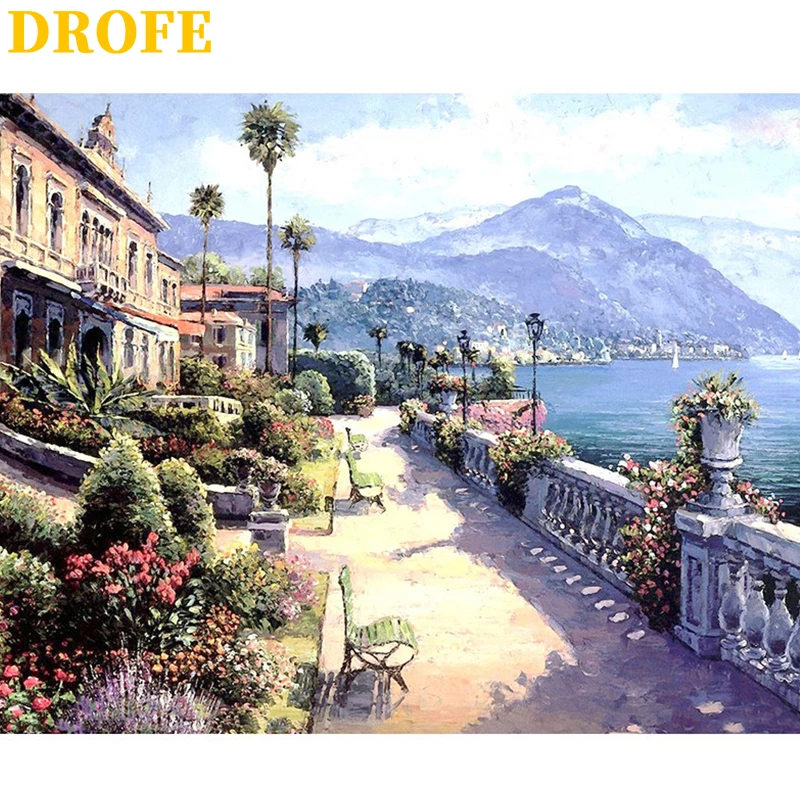 DROFE DIY рамка seaview картина по номерам деревянная 40x50 см комбинация уникальный