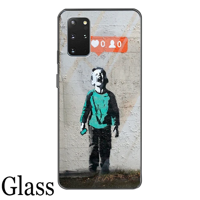 Banksy Art Glass Case for Samsung Galaxy S21 A51 S20 A50 A71 A70 S10 S9 S8 A21S M31 S10e A20 A30 Note 20 10 9 8 Lite Plus Ultra W1088
