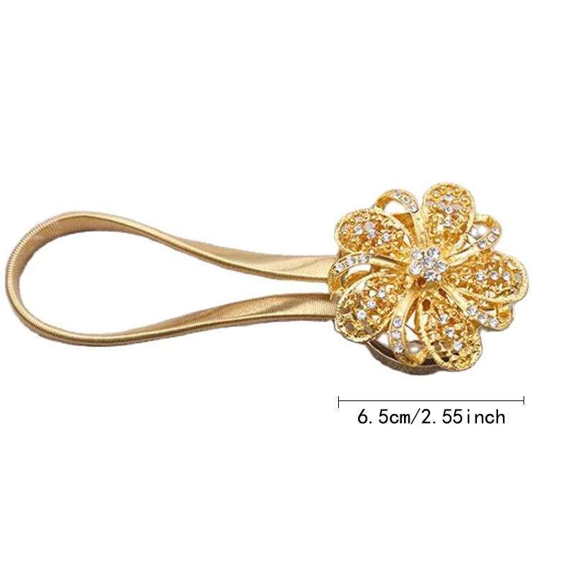 Shiny Flowers Magnetic Curtain Clip Tieback European Style Curtain