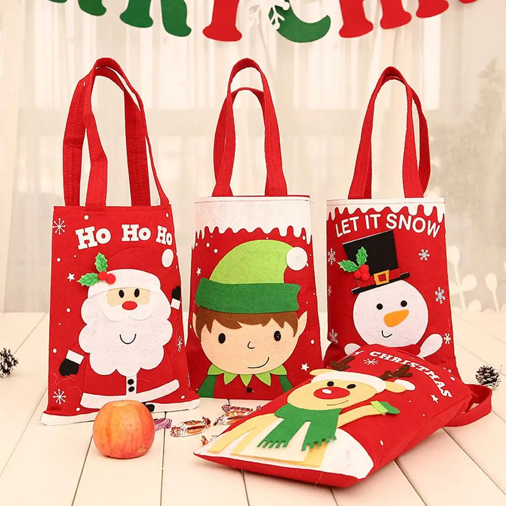 

MeterMall Christmas Candy Gift Bag Cartoon Pants Felt Cloth Party Home Decoration Children Gift Holders