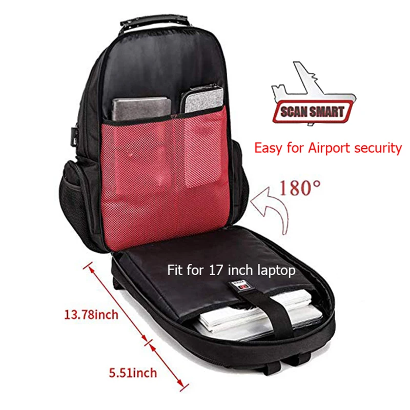 Male 45L Travel backpack 15.6 Laptop Backpack Men Women USB Anti theft Waterproof Backpacks for teens schoolbag youth mochila 4