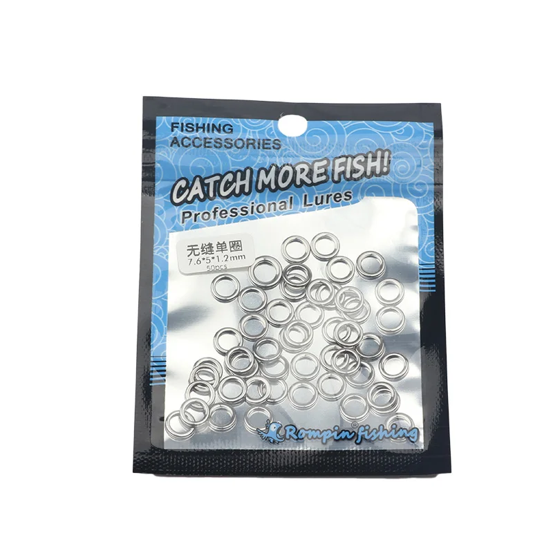 Fishing Accessories 50pcs/bag Fishing Solid Ring 304 Stainless Steel Snap Split Ring Pesca Lure Tackle Connector Heavy Duty Lures Lead Jigging
