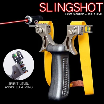 

Professional Slingshot Catapult With Laser Level Aiming Big Power Rubber Band Fast Bow For Outdoor Hunting Game Shooting Tool