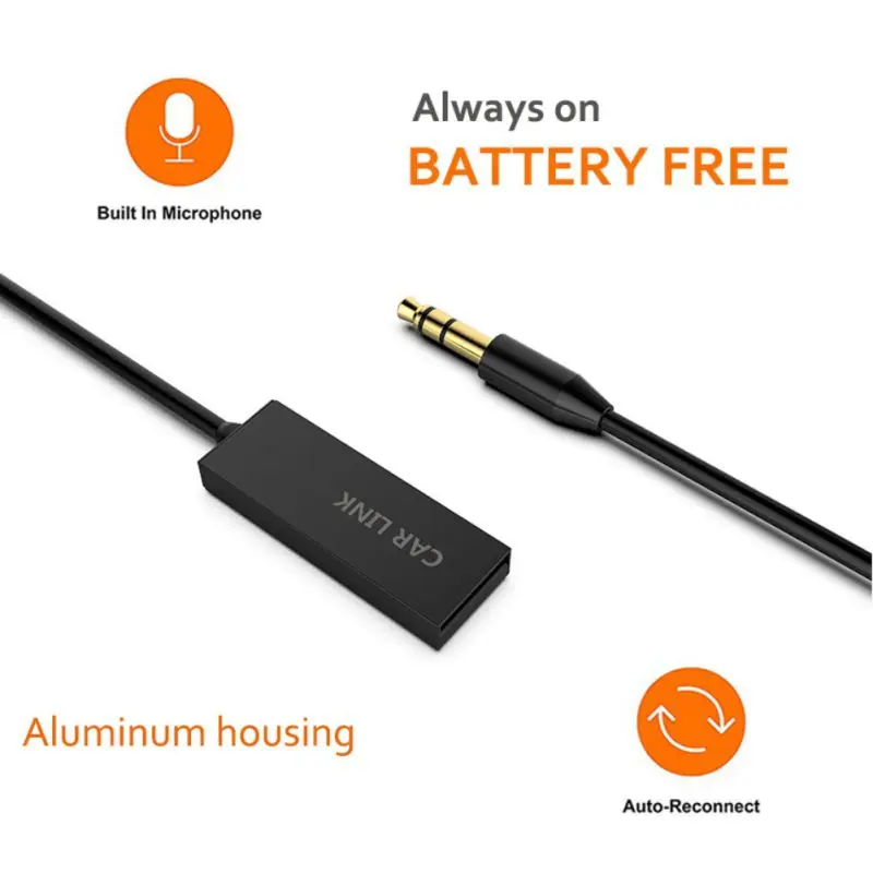 Автомобильный Bluetooth адаптер Красный AUX USB кабель шумоподавление громкой связи для Bluetooth универсальный аудио адаптер