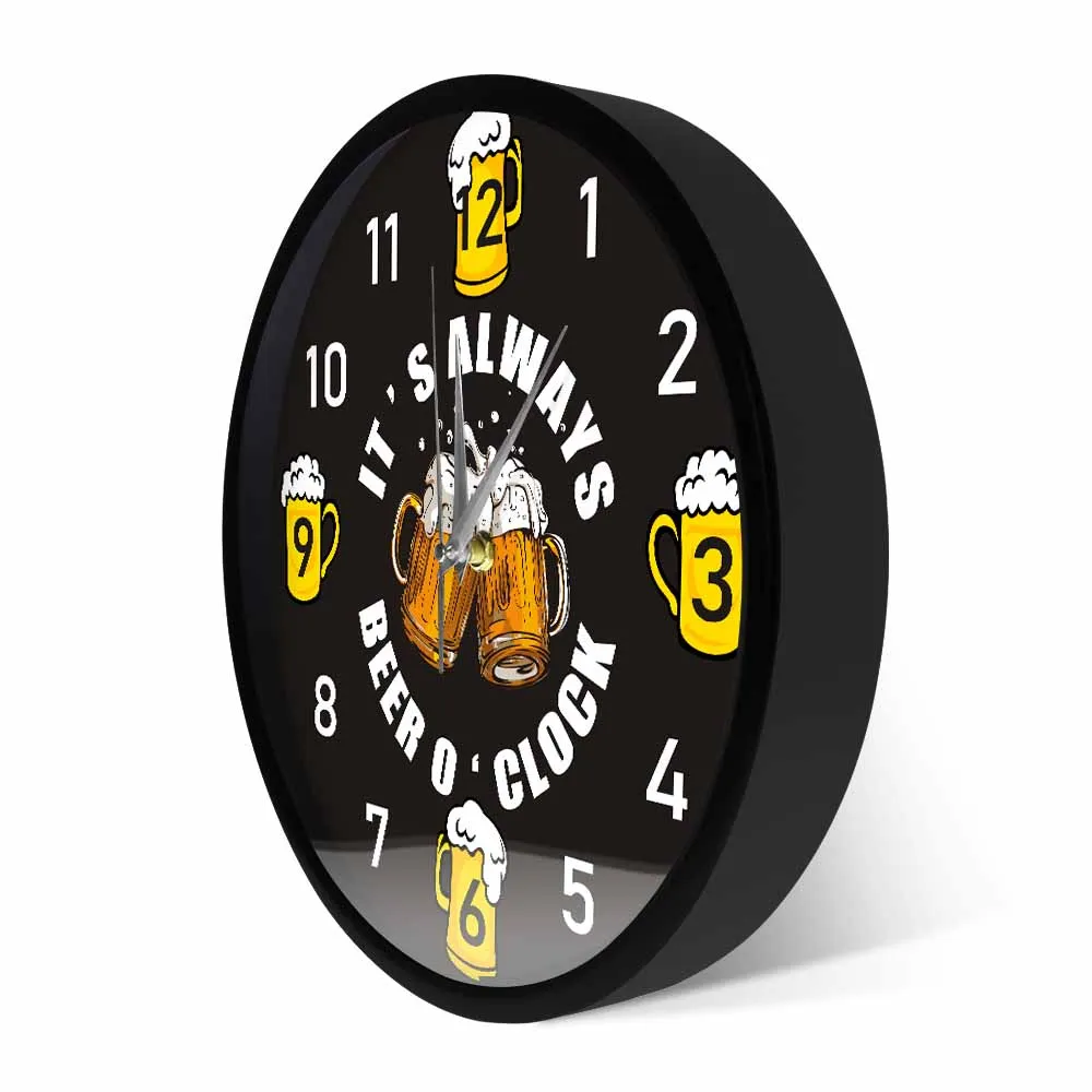Beer o'Clock Tavern Modern Design Wall Clock Bar Pub Sign Decor Beer Lovers Brew Drinker Man Cave Artwork Decorative Wall Watch 6