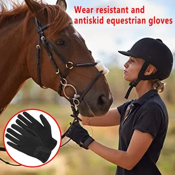 2021 profesjonalne rękawice do jazdy konnej rękawice jeździeckie solidne rękawice do jazdy konnej rękawice z tkaniny bawełnianej skórzane rękawice konne tanie i dobre opinie ISHOWTIENDA CN (pochodzenie) WOMEN