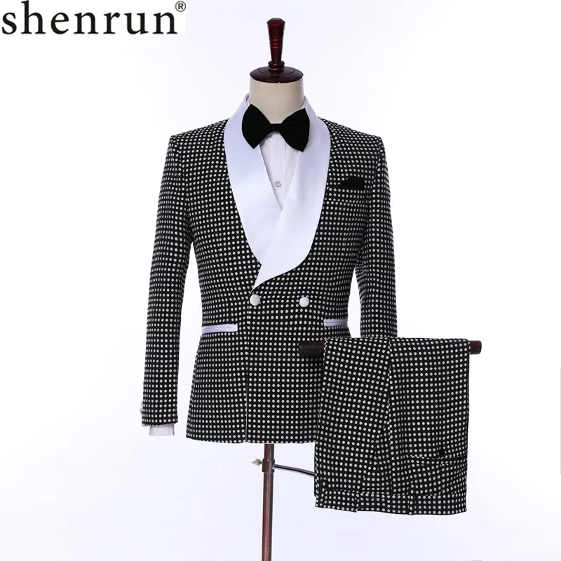

Shenrun Men Suit Shawl Lapel Business Formal Casual Slim Fit Tuxedos Party Prom Banquet Wedding Groom Stage Costume Singer Host