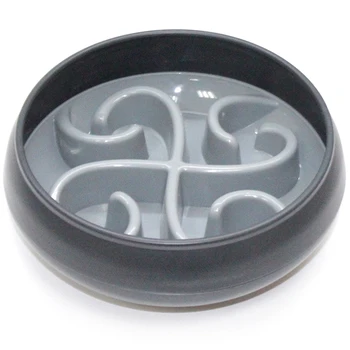 

Grey Slow Pet Bowl Slow Feeder for Dog Cats, Bloat Stop Puzzle Bowl Fun Maze Feeder Slow Feeding Anti-Skid Design