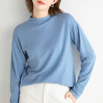 

Chercom Autumn Winter Top Women's Round Neck Sweater Women's Loose And Thin Solid Color With Long Sleeve Sweater 2020