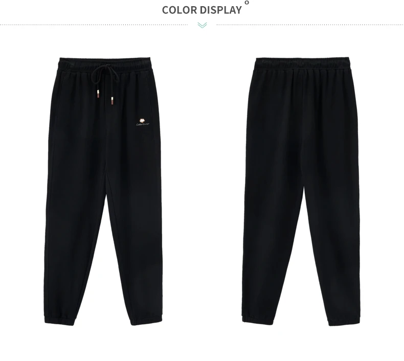 INMAN 2020 Autumn New Arrival Drawstring Elastic Waist Cotton Embroidery Micro-elastic Pencil Trousers