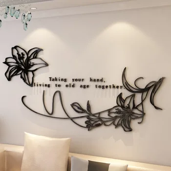 

Wall Stickers Flowers Home Decor Living Room Sticker 3d Acrylic Wall Sticker Bedroom Decorations 3 Colors Large Size Wallpaper B