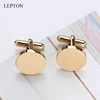 Lepton Matte Black Gold Color Rose Gold Stainless Steel Round Cufflinks Mens Classic Shirt Tuxedo Cufflinks for Wedding Business ► Photo 3/6