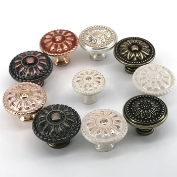 Manopole decorative per cassetti in lega di zinco da 1PC maniglie e manopole per mobili da camera da letto maniglie per armadi per armadietti europei 1