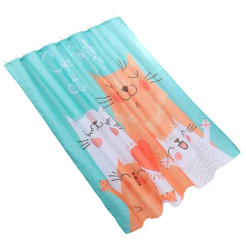 

Cat Family Pattern Shower Curtain Household Bath Curtain Cartoon Shower Curtain Waterproof Bath Curtain (180 x 180cm)