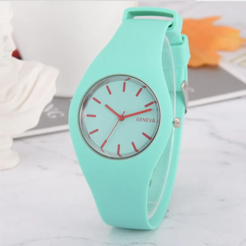 Thin Geneva Candy Color Silicone Watch Free Dresses for Women Student Jelly Casual Men Gift Simple Relojes Para Mujer | Наручные часы