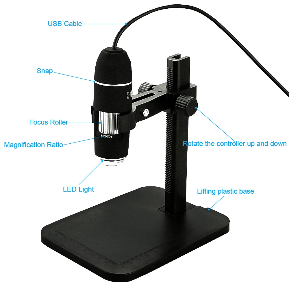 Мега пикселей 1600X профессиональный 8 светодиодный USB цифровой микроскоп электронный эндоскоп зум Камера Лупа