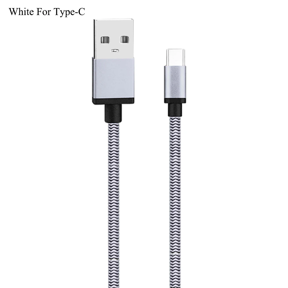 White For Type-C Быстрая зарядка нейлоновый Плетеный USB type-C и Mirco USB кабель для samsung Galaxy S10 S9 S8 Plus Кабель для передачи данных для Xiaomi для huawei - Цвет: White For Type-C