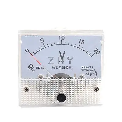 

Beige Screw Mounting Head Voltage Test AC 20V Analog Volt Meter Panel