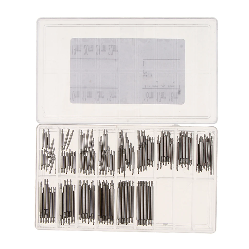 150Pcs Stainless Steel Watch Band Spring Bars Strap Link Pins Tool 10mm-24mm