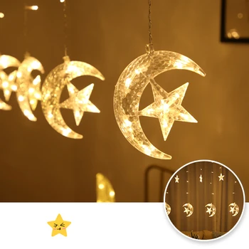 

138 LED Star Moon Curtain Stringlights Decorations for Wedding Party Home Garden Bedroom HYD88
