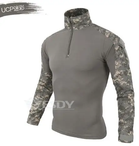 ESDY брендовые камуфляжные мужские военные футболки, армейская Боевая тактическая футболка, Мужская дышащая футболка с длинным рукавом, охотничьи футболки - Цвет: UCP
