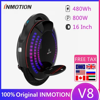 

Original INMOTION V8 Monowheel Self Balance Electric Scooter 30km/h 45km Mileage Unicycle Skate Board With Decorative Lamps