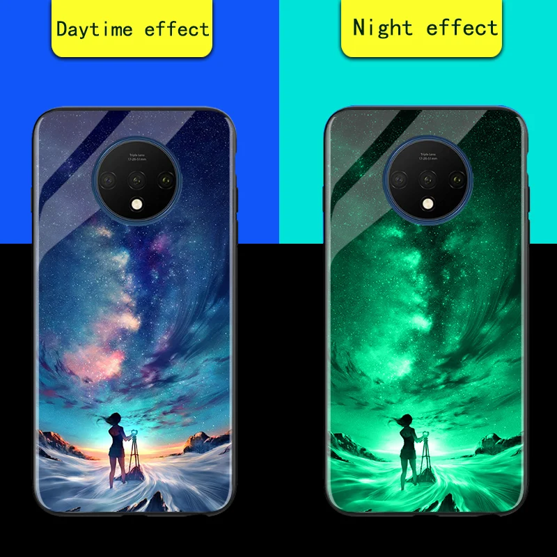 Роскошный Звездный светящийся чехол из закаленного стекла для Oneplus 5 6 7 Pro 1+ стеклянная задняя крышка для Oneplus 5T 6T 7T Pro чехол s - Цвет: 11