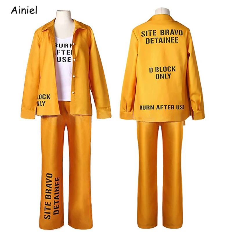 

Lego Suicide Squad Jacket Harley Quinn Orange Prison Uniform Cosplay Joker Coat Tops Pants Outfit Halloween Costumes Women Girls