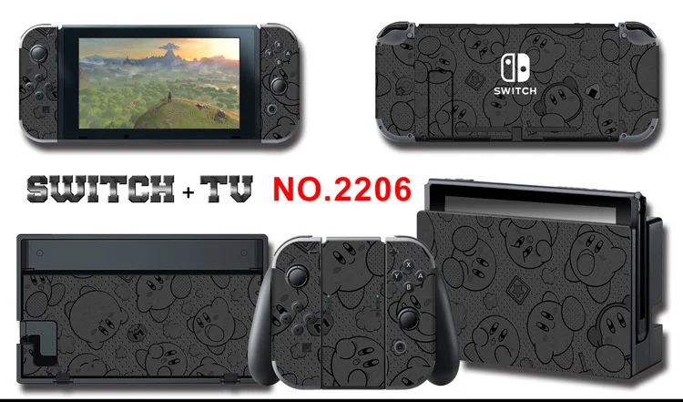 1set New Cute Anime Full Body Sticker for NS Switch Protective Cover Skin Colorful Art for Game Console Joy-Con Controller Decor