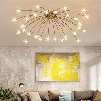 

Postmodern Creative Dandelion Crystal Flower Led Pendant Lights Living Room Bedroom Restaurant Coffee Shop Light Fixtures