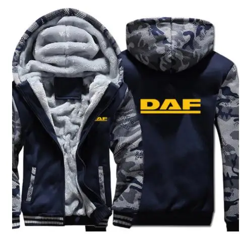 Новинка; толстовки с капюшоном для DAF Trucks; зимняя камуфляжная куртка с рукавами; утепленная Повседневная флисовая куртка унисекс с шерстяной подкладкой; свитер; пуловер - Цвет: 3
