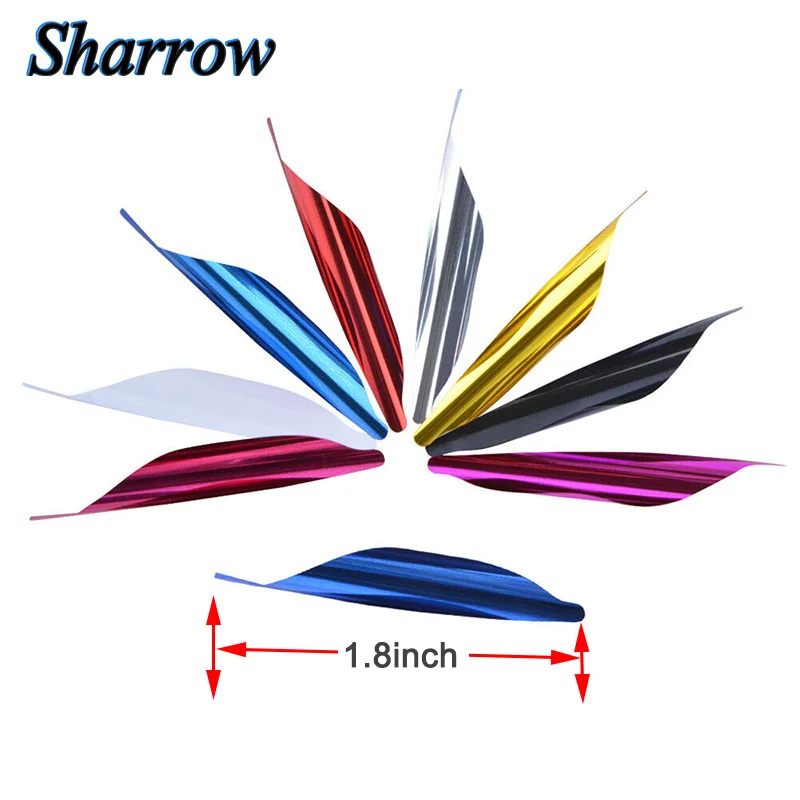 

50pcs 1.8" Archery Plastic Arrow Feathers Spin Vanes Spiral Feather 0.1mm Thickness Fletches For Hunting Shooting Accessories